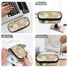 Pencil Case Portable Strong Polyester Fabric Zipper Closure with Mesh Pocket Removable Divider and Pen Slots for Students