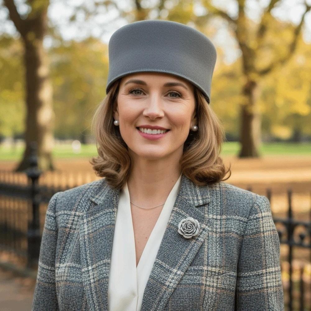 Vintage Looking Pillbox Hat Air Hostess French Style Airline Stewardess Caps Dome Versatile Woolen Top Hat Ball