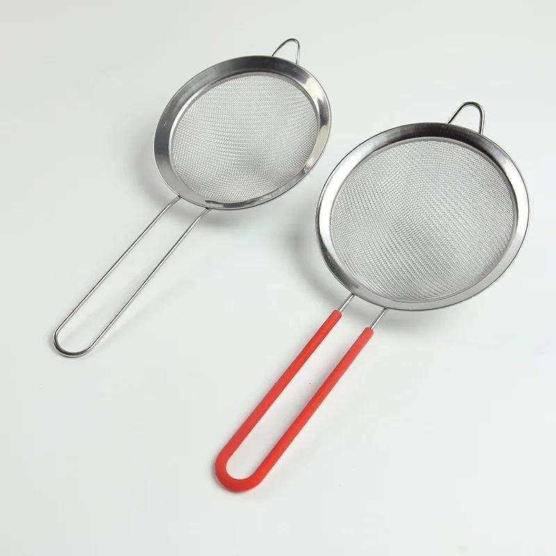 Kitchen Tools Handheld Screen Mesh Flour Sieve Oil Colander 2 Layer 30 Fine Mesh Stainless Steel Kitchen Flour Strainer