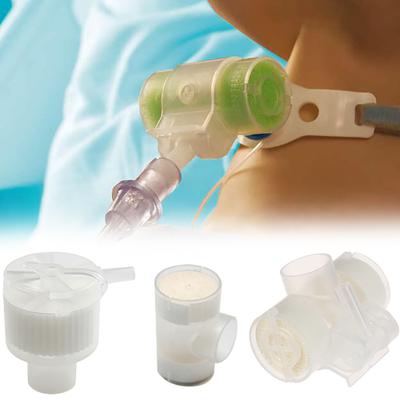 1/2/3/4 Τεμάχια Μίας Χρήσης Ιατρική Τεχνητή Μύτη με Θύρα Οξυγόνου, Υγραντήρα και Ανταλλαγή Θερμότητας-Υγρασίας για Τραχειοστομία