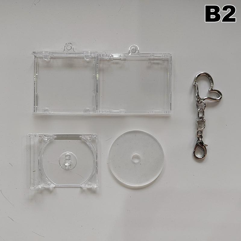 Blank Album Mini Cd Case Keychain Cd Player Keyring Peripheral Commemorative Album Key Holder For Diy Backpack Pendant