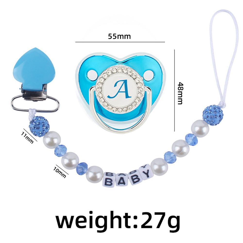 Baby Pacifier Silicone Pacifier Dummy Clips Name Initial 26 Letters Pacifier Chain Holder Infant Nipple Newborn Soother