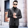 Jachetă nouă de piele pentru bărbați, trenci de lungime medie, jachetă de piele cu costum simplu, la modă, business casual