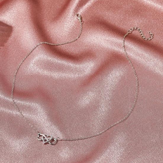 Infinity Heart Necklace for Women Cubic Zirconia Love Heart Pendant Necklace Romantic Birthday Gifts for Girlfriend Wife