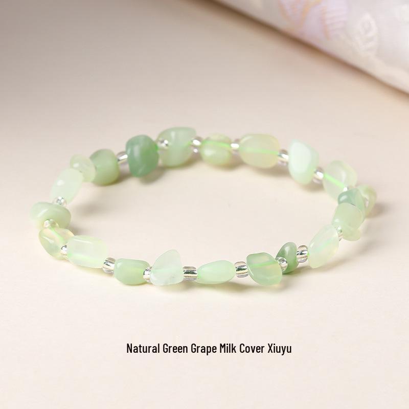 Original Natural Stone Beaded Bracelet - Women's Irregular Shape Crystal for Seaside Vacation Style
