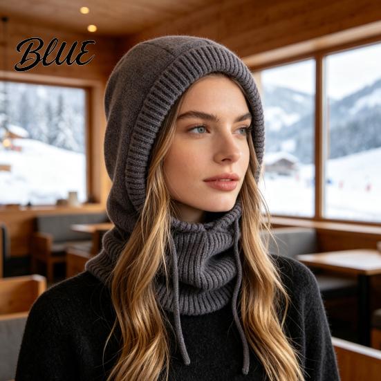 Full Coverage Headgear for Outdoor Sports Winter Balaclava Hat Men And Women Windproof Fashionable Knit Hood Autumn Knitted Hooded Neckerchief,