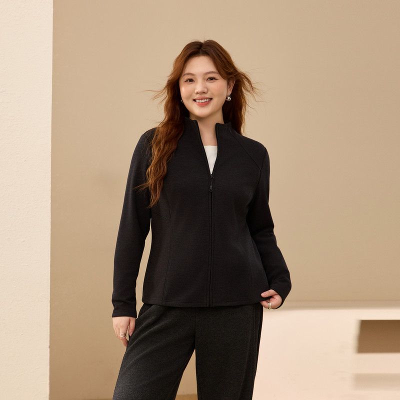 

[Plaid soft hair Outwear] Delicate show Plus size women s Minimalist Easiest for match Cardigan fat mm2025 winter New arrival Black Gray* 2XL
