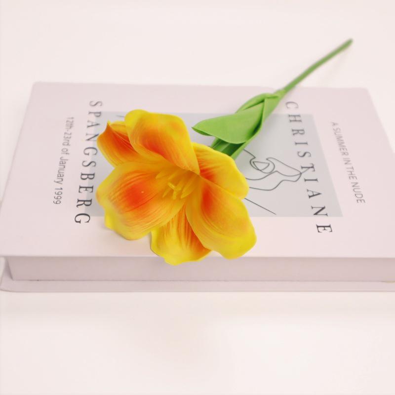 5pc Simulation Flower Brownie Tulip Cloth Fake Flower Photo Prop Small Bouquet Home Decor Dining Table Decoration Accessories