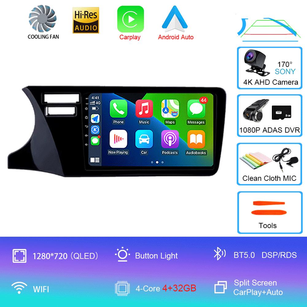 Android14 Car Radio For Honda City 2014 2015 2016 2017 Multimedia Video Player Navigation Stereo GPS Carplay Android Auto 4G DSP