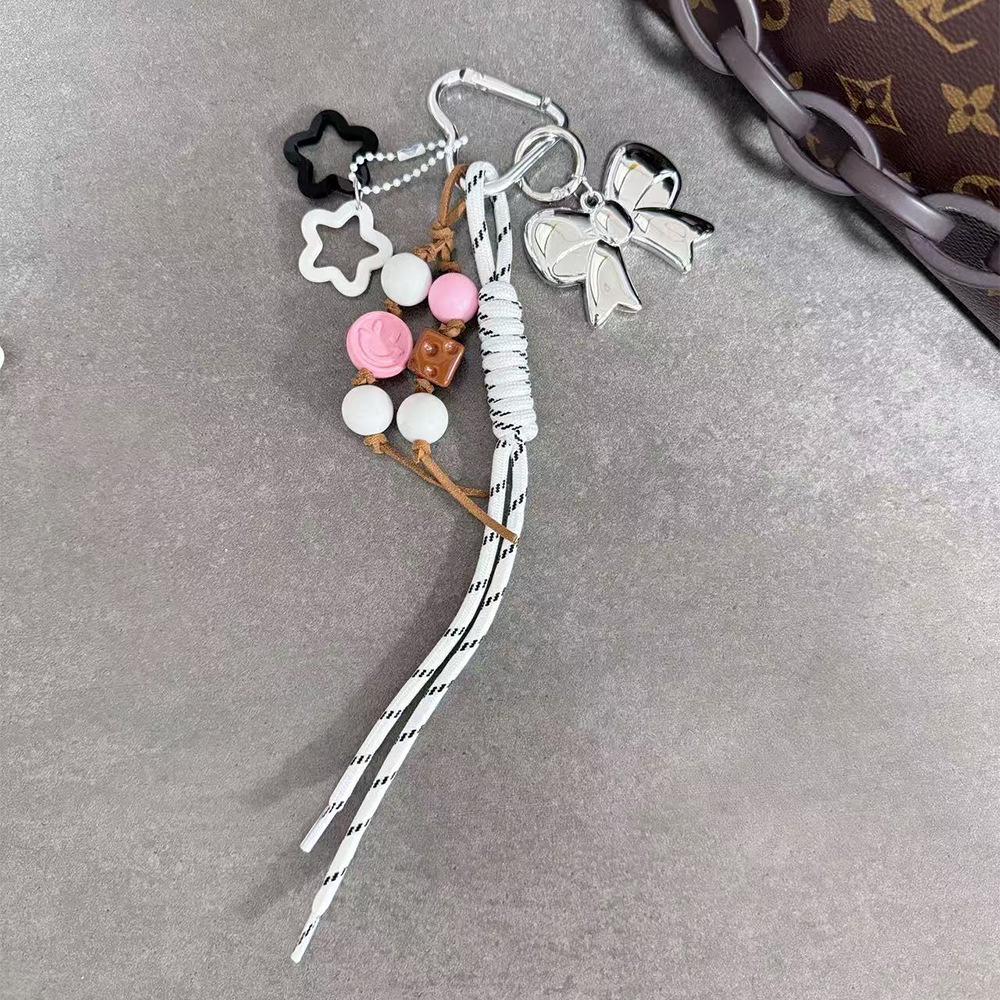 Creative Miu Bag Charm: Woven Nylon Rope Keychain & Bracelet