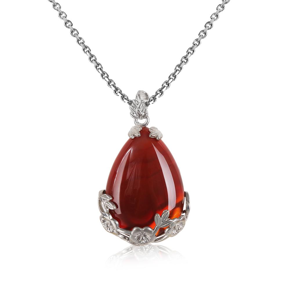 Crystal Stone Water Drop Gemstone  Necklaces Pendants Amethyst Agate Opal Turquoise Natural Quartz