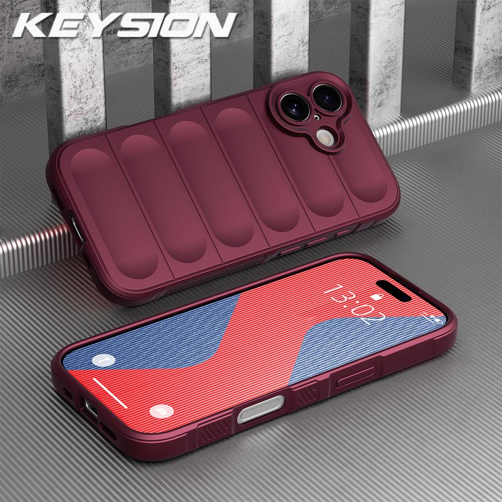 KEYSION Shockproof Matte Phone Case for iPhone 17 Pro Max 2025 Anti-skid Soft Silicone Phone Back Cover for iPhone 17 17 Air