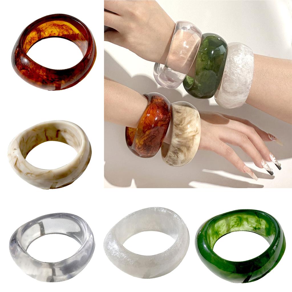Eleganter Ombres Kaffeeharz-Armreif mit Farbverlaufsdesigns für Damen Modeschmuck Bequemes Modeaccessoire