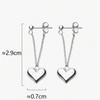 925 Silver Earrings For Women Fashion Korean Heart Chain Drop Earring Jewelry Prevent Allergy Party Accessories Gifts