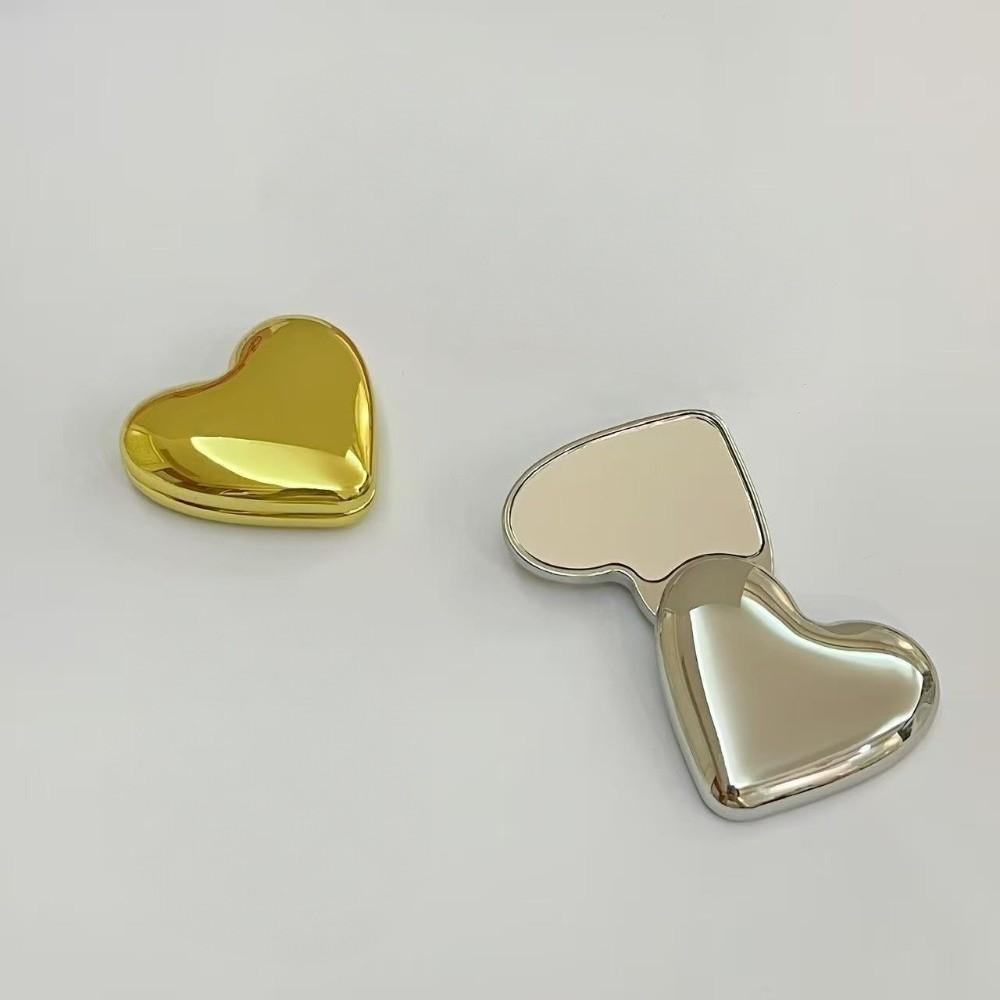 Zinc Zinc Alloy Heart Shape Makeup Mirror Mini Pocket Rotating Mirror Portable Mirror  Student Use