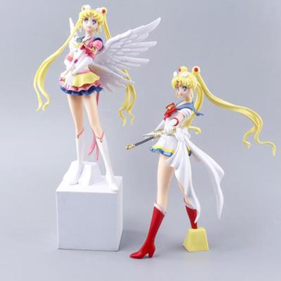 23cm Sailor Moon Figuren Anime Tsukino Usagi Actionfigur PVC Kuchen Ornamente Sammlung Modell Spielzeug
