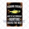 Fish Vintage Posters Sign Metal Plates Fisherman Fishing Solves Rules Classic Salmon Plaques Home Decoration Accessories 20X30CM