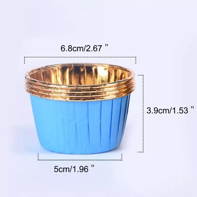 50Pcs Eco-Friendly Cake Liner Tray Muffin Cases Baking Cup Cupcake Wrappers - Disposable Paper Cups for Baking and Party Decor