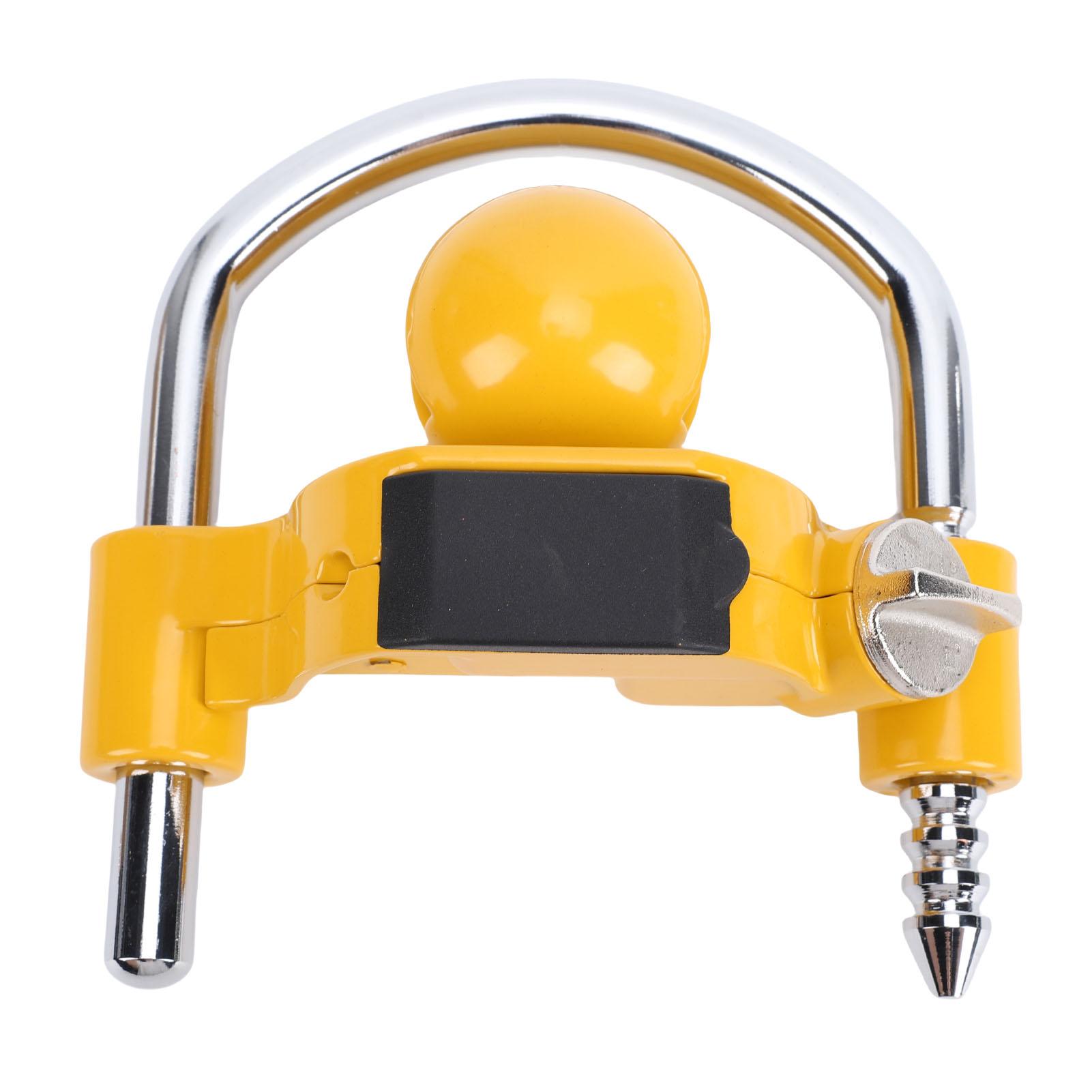 

Coupler Lock Heavy Duty for RV Trailer Hitch Prevent Theft Tow Lock Yellow
