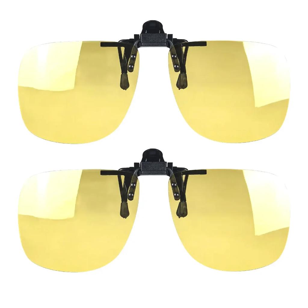 Red Lens Clip On Better Sleep Clipon  Black Polarized Sunglasses Clip On Big Size Square Shape Orange Lens Yellow Driving Lenses