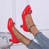 Spring and Autumn new bow high heels shallow single shoes pointed women's shoes casual thick heel work shoes