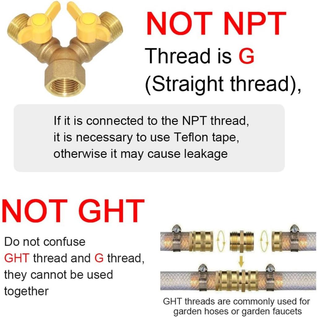 3 Way Split Brass Shut Off Ball Valve Fitting G 1/2" Male X Male X 1/2" Female Thread Y Shaped Type Union Intersection with 2 Switch
