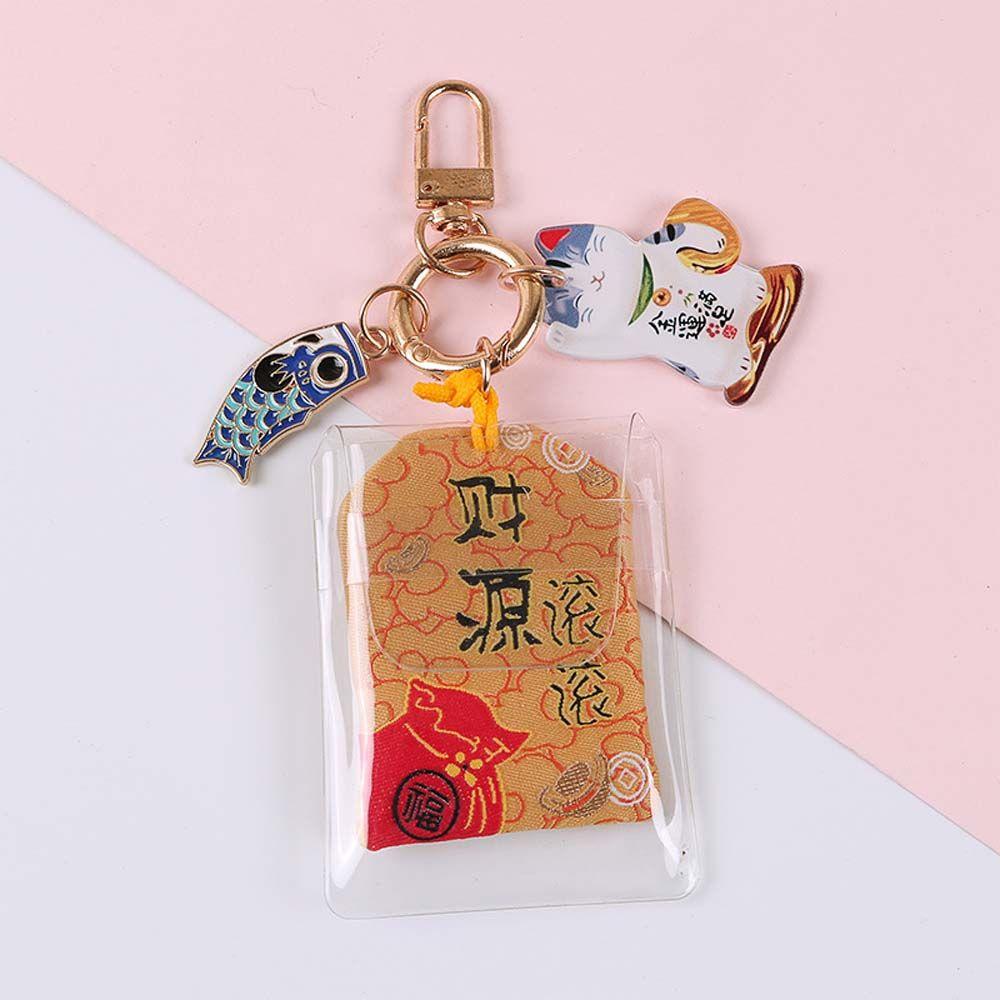 Lucky Bag Charm Fortune Lucky Cat Keychain Key Rings Maneki Neko Key Chain Keyring Ornaments