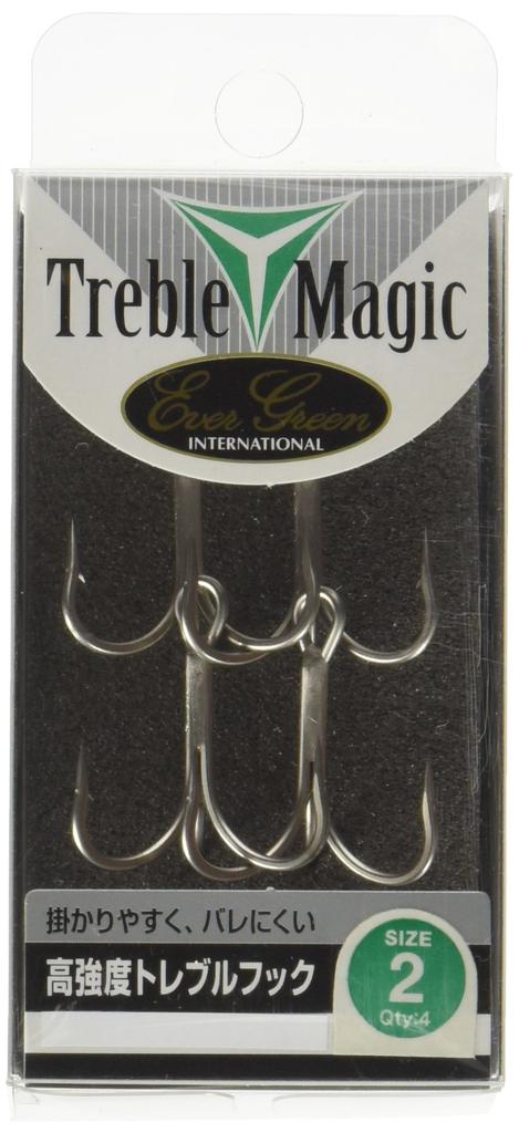 EVERGREEN Triple Hook Treble Magic No. 2 4 Pieces Matte
