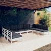 VidaXL Solid Pine Wood Garden Lounge Set 9 Pcs with Cushions Patio Furniture Outdoor Furniture Garden Furniture 3097176