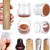 4Pcs Chair Leg Floor Protector Hardwood Floors Felt Pads Cushion Silicone Furniture Leg Protectors No Glue Needed Elastic Caps