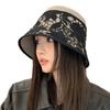 Japanese Retro Hollow Printed Fisherman Hat Autumn and Winter New Windproof Face Proof Small Basin Hat Outdoor Casual Warm Hat Trend