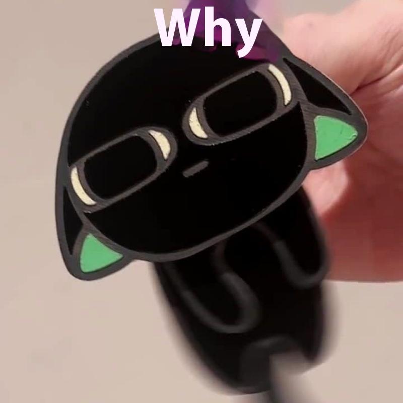 1/3Pcs Fun Cartoon Anime Peripherals Luo Xiaohei Brooch Cute Black Cat Rocking Acrylic Badge For Backpack Decor Accessories