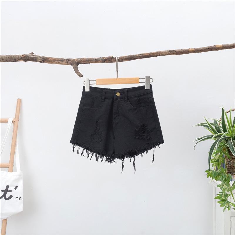 Summer Korean Style High-Waisted Ripped Wide-Leg Denim Shorts for Women - Plus Size, Slimming A-Line Hot Pants