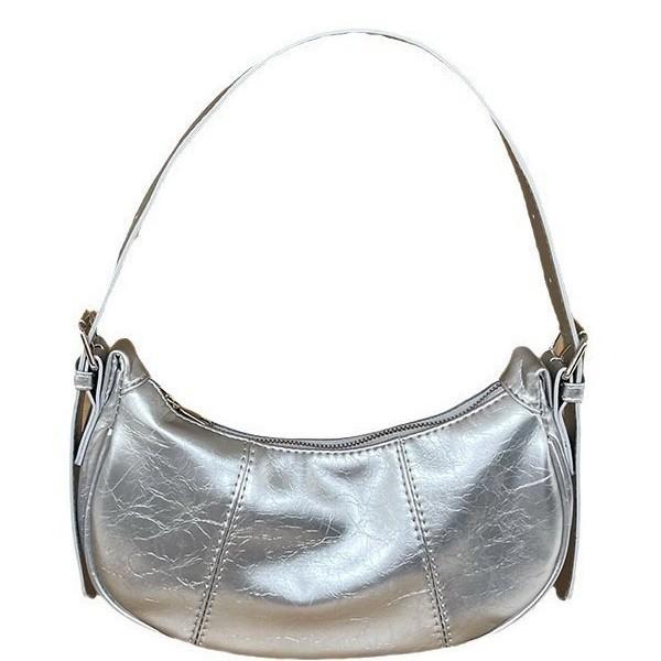 Niche design underarm bag women's autumn and winter new high-end bag silver portable shoulder messenger bag