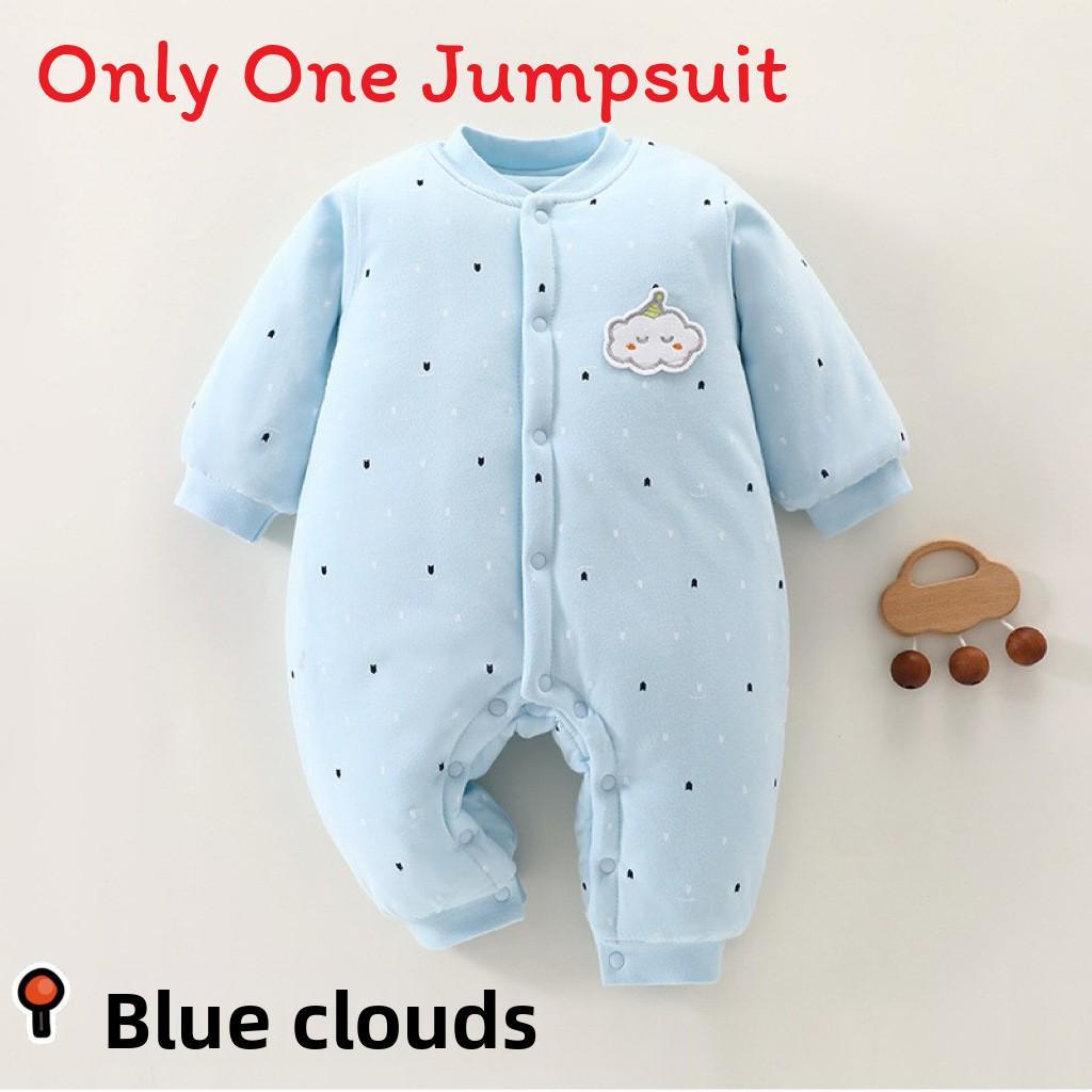 Baby Winter Cotton Romper With Thickened Fabric For Newborns And Infants