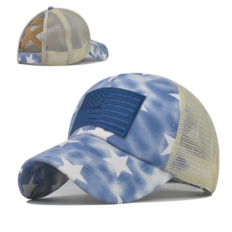 Hole Cap Ponytail Five Pointed Star Baseball Cap Cotton Material Summer