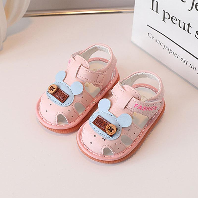 

Baby Sandals for Summer, Boys and Girls Shoes 0-1-2 Years Old, Infant Soft-Soled Walking Squeaky Shoes. 15 розовый