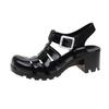 Fashion Summer New Women's PVC Jelly Sandals Hollow Pump Women's Plastic High Heel Gladiator Sandals Casual Fashion Beach Shoes