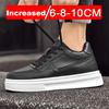 Zapatos Casuales con Plataforma Moda Cuero PU Zapatos Elevadores para Hombre 6cm 8cm 10cm Aumento Invisible de Altura Zapatillas Blancas Cortex