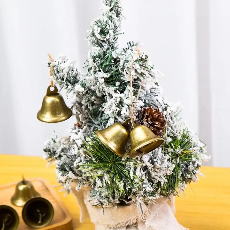 WTEMPO 10PCS Bronze Christmas Decorative Jingle Bells Pet Pendants Hanging Bell Christmas Tree Decoration Accessories for Christmas and New Year