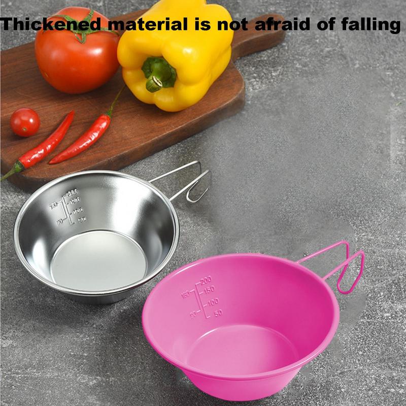 Camping Backpackers Cup Stainless Steel Outdoor Mug Cookware Cup Stainless Steel Bowl With Handles Picnic Dinner Bowl For Picnic