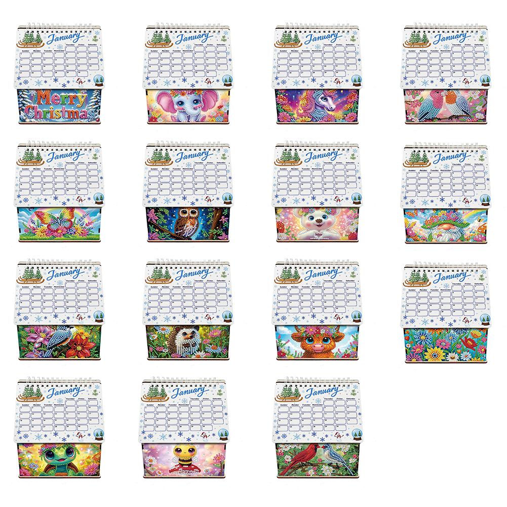 2026 Calendar Diamond Painting Calendar Set Diamond Painting Kit DIY Diamond Art Desk Calendar for Home Office School Scheduling