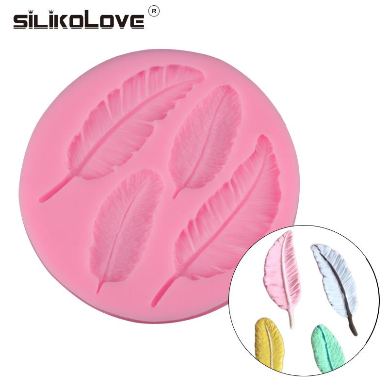 Moule en Silicone plumes d'oiseaux chocolat bricolage fondant décoration de gâteau bordure en dentelle outils de cuisson de cuisine