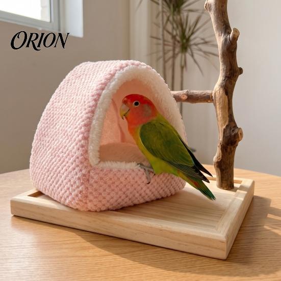 Warm Parrot Bed for Cage Hanging Plush Bed, Winter Bird Sleeping Hut, Cozy Fleece Hideout Hideaway Pet Birds Cave Accessory Cockatiels Budgies