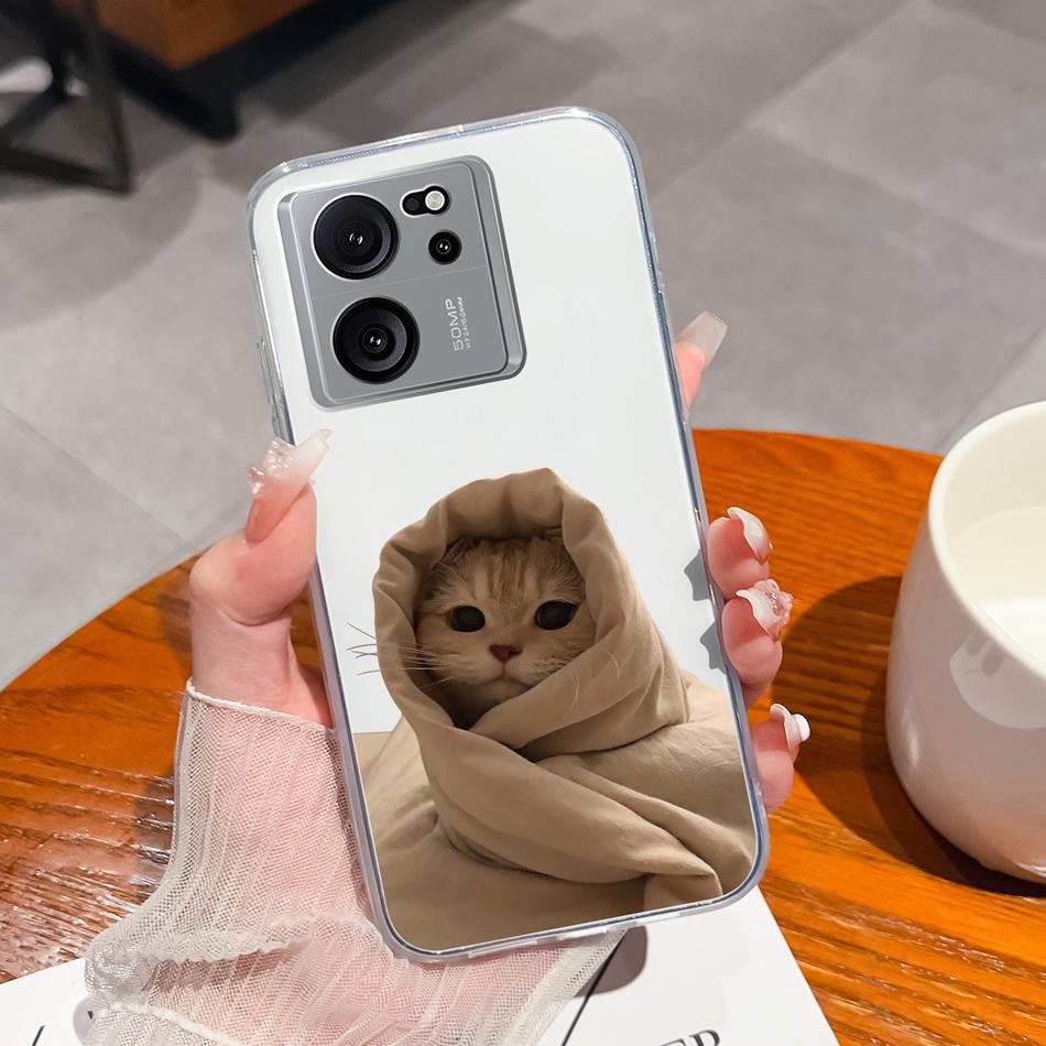 Clear Case For Xiaomi 13T Pro Soft TPU Silicone Cute Cartoon Back Cover For Xiaomi 13 T 13TPro Anti Drop Lightweight Phone Cases