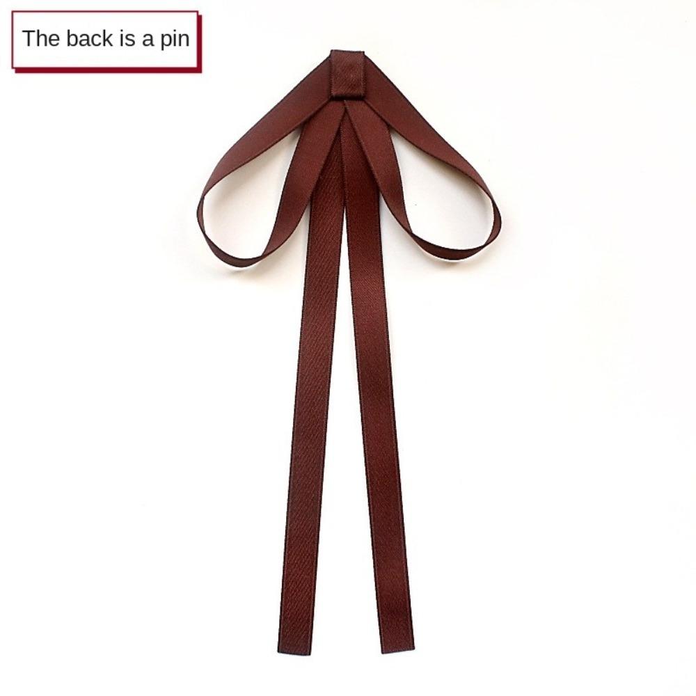 

Брошка-бант з стрічки кавового кольору, елегантна, чарівна шпилька, нова квітка на комір для дівчаток 11