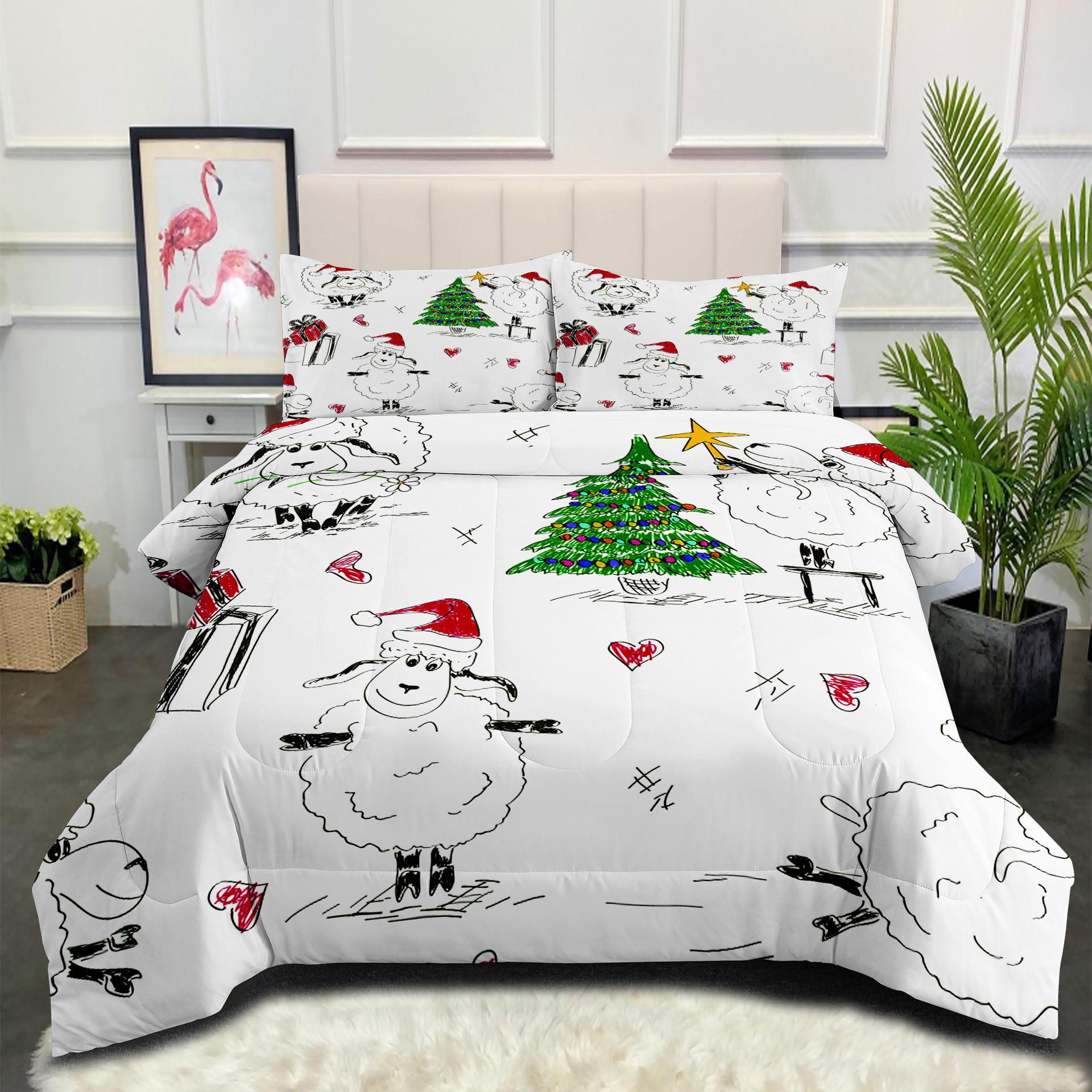 

Christmas Digital Print Set - Festive Collection: Oversized Quilt 3-piece Bedding Set (duvet Cover) 140*200cm