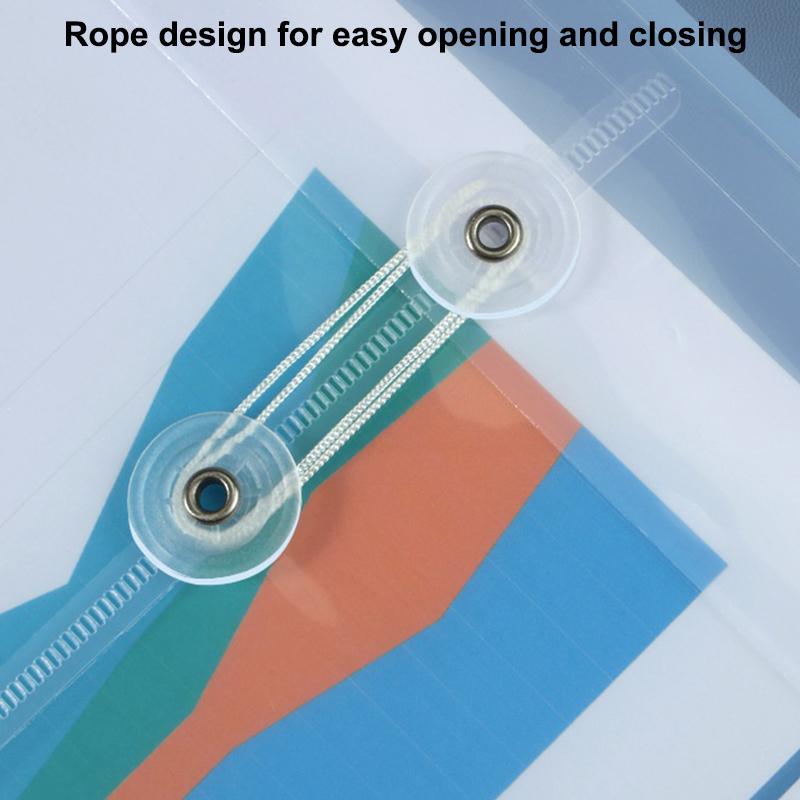 2Pcs Waterproof Envelopes With Cord Buckle Super Thick A4 Size Plastic Folder Extended Angle Braces Reusable Clear Envelopes