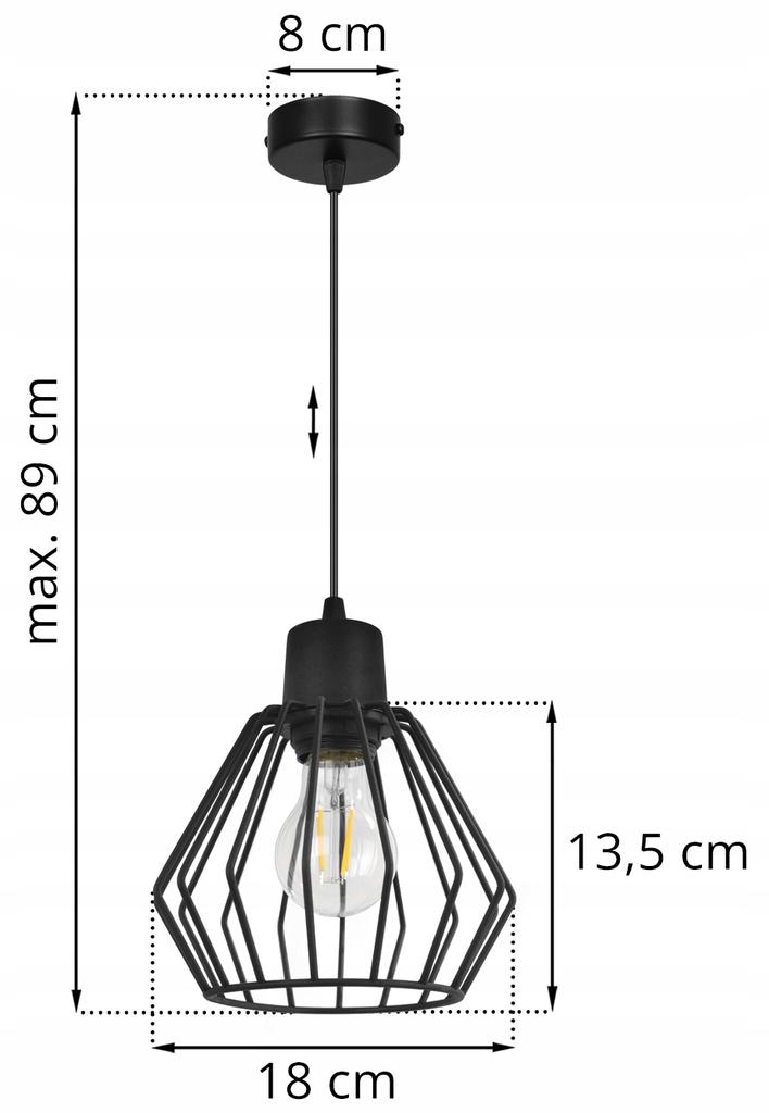 Hanging Lamp, Ceiling Chandelier, Wire Shade, Led