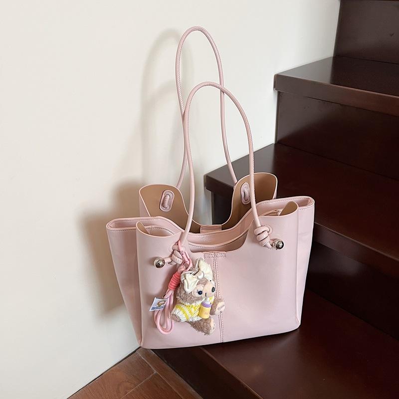 

Премиальная сумка-тоут большой вместимости Новая сумка через плечо для поездок на работу no pendant розовый